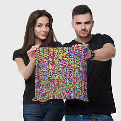 Подушка квадратная Разноцветная мелкая мозаика, цвет: 3D-принт — фото 2