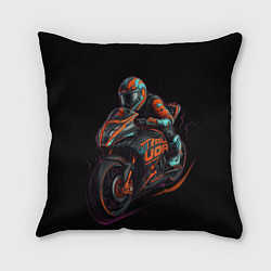 Подушка квадратная Мотоцикл будущего в стиле киберпанк, цвет: 3D-принт