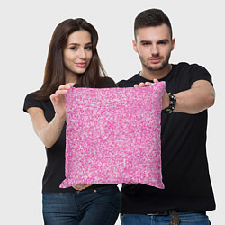 Подушка квадратная Светло-розовый текстура напыление, цвет: 3D-принт — фото 2