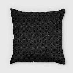 Подушка квадратная Японский черный орнамент, цвет: 3D-принт