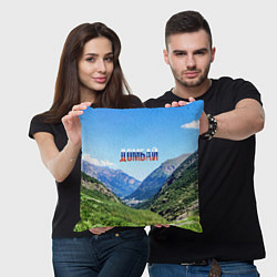 Подушка квадратная Домбай в цветах флага России, цвет: 3D-принт — фото 2