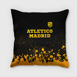 Подушка квадратная Atletico Madrid - gold gradient посередине, цвет: 3D-принт