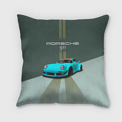 Подушка квадратная Порше 911 спортивный немецкий автомобиль, цвет: 3D-принт