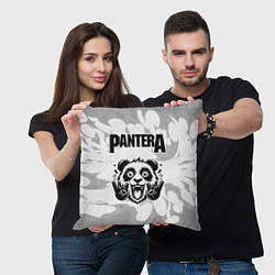 Подушка квадратная Pantera рок панда на светлом фоне, цвет: 3D-принт — фото 2