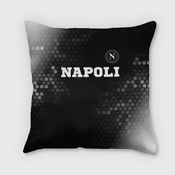 Подушка квадратная Napoli sport на темном фоне посередине, цвет: 3D-принт