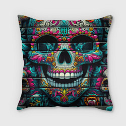 Подушка квадратная Cool skull - graffiti ai art, цвет: 3D-принт