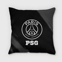 Подушка квадратная PSG sport на темном фоне, цвет: 3D-принт