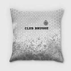 Подушка квадратная Club Brugge sport на светлом фоне посередине, цвет: 3D-принт