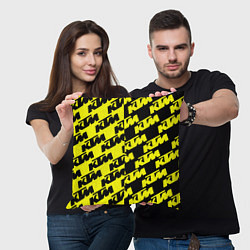 Подушка квадратная KTU жёлто чёрный стиль, цвет: 3D-принт — фото 2