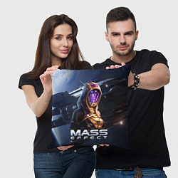 Подушка квадратная Mass Effect Тали Зора, цвет: 3D-принт — фото 2