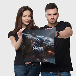Подушка квадратная Mass Effect game space, цвет: 3D-принт — фото 2