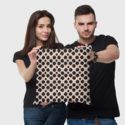 Подушка квадратная Гороховый тренд черный на кремовом, цвет: 3D-принт — фото 2