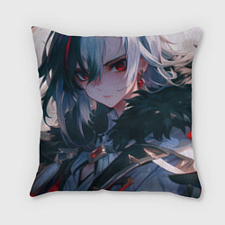 Подушка квадратная Genshin Impact Арлекино draw beautiful, цвет: 3D-принт