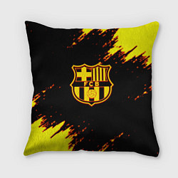 Подушка квадратная Barcelona огненные краски лого, цвет: 3D-принт