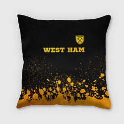Подушка квадратная West Ham - gold gradient посередине, цвет: 3D-принт