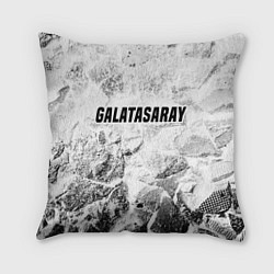 Подушка квадратная Galatasaray white graphite, цвет: 3D-принт
