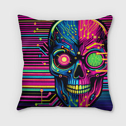 Подушка квадратная Pop art skull - ai art, цвет: 3D-принт