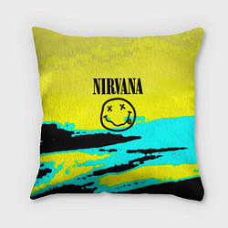 Подушка квадратная Nirvana краски кислотные, цвет: 3D-принт
