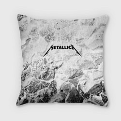 Подушка квадратная Metallica white graphite, цвет: 3D-принт