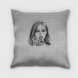 Подушка квадратная Меган Фокс, цвет: 3D-принт