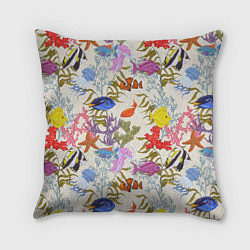 Подушка квадратная Морские обитатели моря