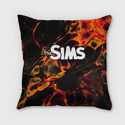 Подушка квадратная The Sims red lava, цвет: 3D-принт