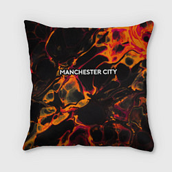 Подушка квадратная Manchester City red lava, цвет: 3D-принт
