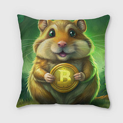 Подушка квадратная Хомяк и крипта
