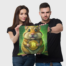 Подушка квадратная Хомяк и крипта, цвет: 3D-принт — фото 2