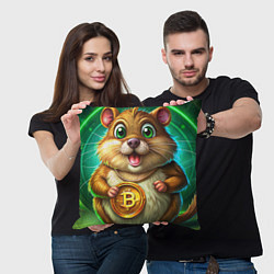 Подушка квадратная Хомяк в крипте, цвет: 3D-принт — фото 2