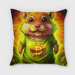 Подушка квадратная Хомячок и криптоактив, цвет: 3D-принт