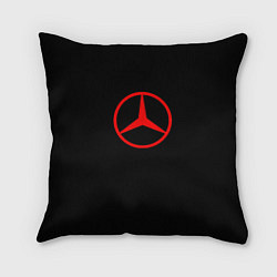 Подушка квадратная Mercedes logo red, цвет: 3D-принт