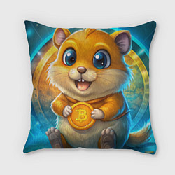 Подушка квадратная Хомячок с криптой, цвет: 3D-принт