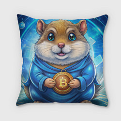 Подушка квадратная Хомячок с криптой, цвет: 3D-принт