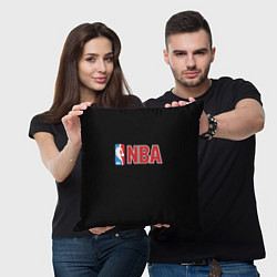Подушка квадратная NBA logo, цвет: 3D-принт — фото 2