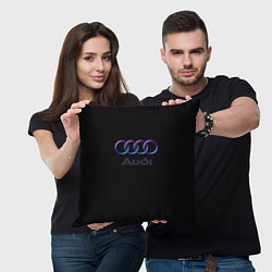 Подушка квадратная Audi neon logo, цвет: 3D-принт — фото 2