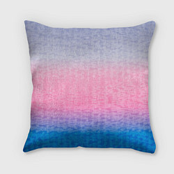 Подушка квадратная Tie-dye color gradient: pink-blue, цвет: 3D-принт