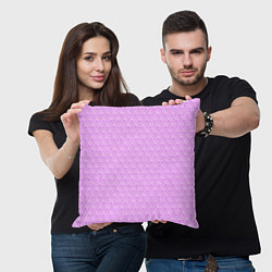 Подушка квадратная Розовый паттерн розовые бантики, цвет: 3D-принт — фото 2