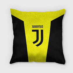 Подушка квадратная Juventus sport geometry yellow, цвет: 3D-принт