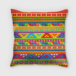 Подушка квадратная Мексиканские этнические узоры, цвет: 3D-принт