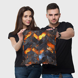 Подушка квадратная Чешуя в огне, цвет: 3D-принт — фото 2