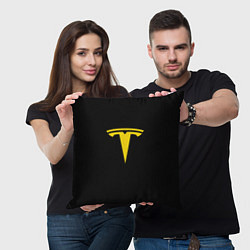 Подушка квадратная Tesla yellow, цвет: 3D-принт — фото 2