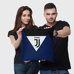 Подушка квадратная Juventus sport geometry color, цвет: 3D-принт — фото 2