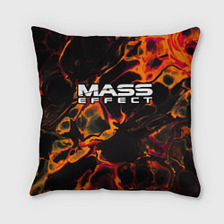 Подушка квадратная Mass Effect red lava, цвет: 3D-принт