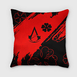 Подушка квадратная Assassins Creed logo clewer, цвет: 3D-принт