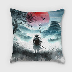 Подушка квадратная Japanese samurai - ghost of Tsushima, цвет: 3D-принт