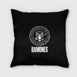 Подушка квадратная Ramones rock logo, цвет: 3D-принт