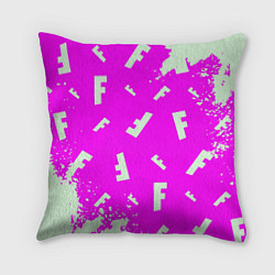 Подушка квадратная Fortnite pattern pink, цвет: 3D-принт