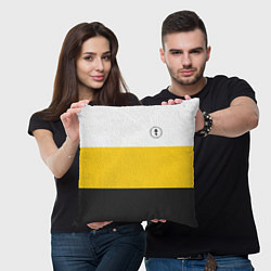 Подушка квадратная За веру царя и святую триединую Русь Крест на узор, цвет: 3D-принт — фото 2