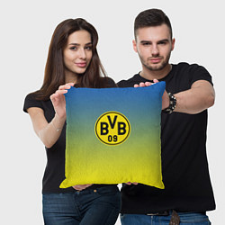 Подушка квадратная Borussia gradient, цвет: 3D-принт — фото 2